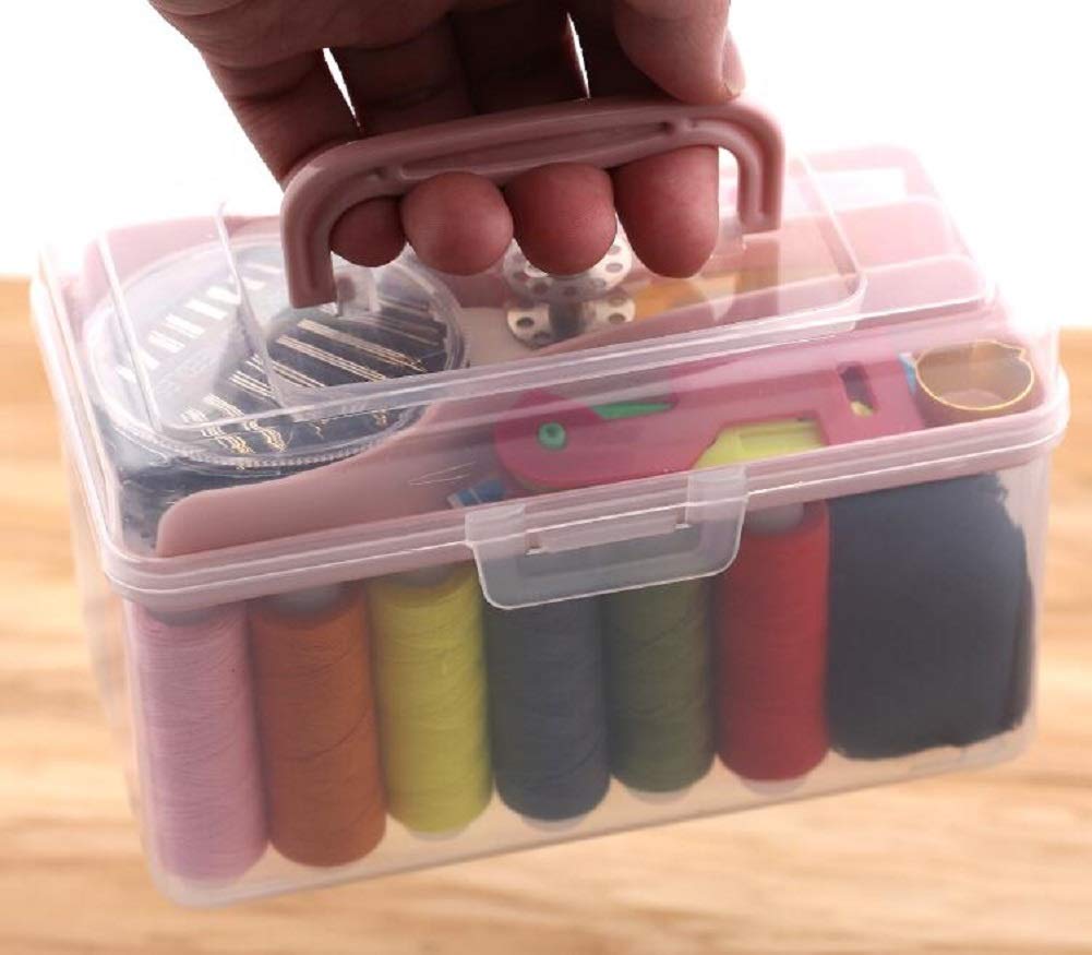 Kit De Costura, Accesorios De Suministros De Costura, Mini Costurero para Bricolaje, Adultos, Principiantes, Emergencias, Viajes, Hogar, con Tijeras, Hilo, Aguja (15 * 9.2 * 8Cm)