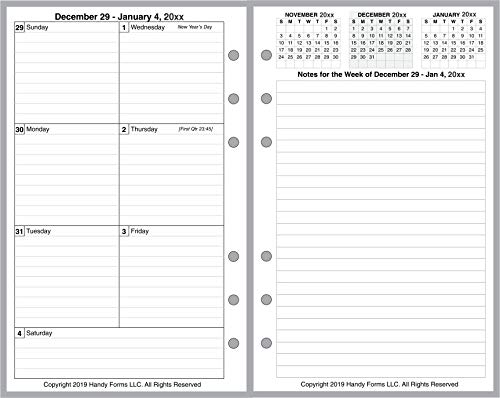 2020 Weekly Planner for Compact Size notebooks by Franklin-Covey, and Others. 2 Pages