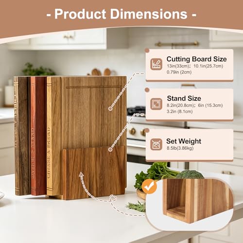 Set de Tablas de Cortar de Madera AODANC 3 piezas miniatura 6