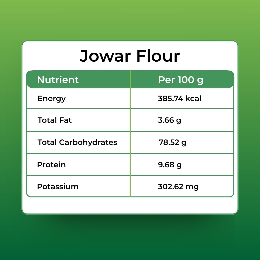 Orasure Organic Jowar Flour - 500 g (Pack Of 1) | Natural Jowar Chakki Atta | Rich with High Fibre and Nutrients | Low Carbs and Easy to Digest - Image 2 thumbnail