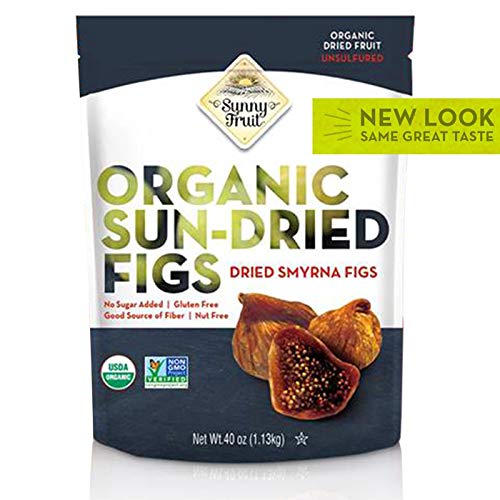 Sunny Fruit Organic Sun Dried Smyrna Figs Natural Juicy Gluten Free Pack 1.13kg