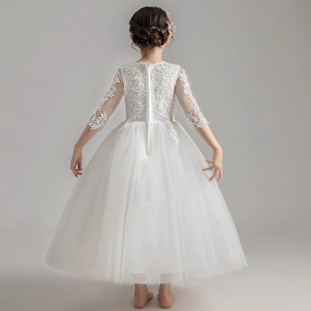 [kzzkoo] キッズ 子供ドレス ピアノ発表会 結婚式 フォーマル 女の子 ロング プリンセス ワンピース フラワーガール リン