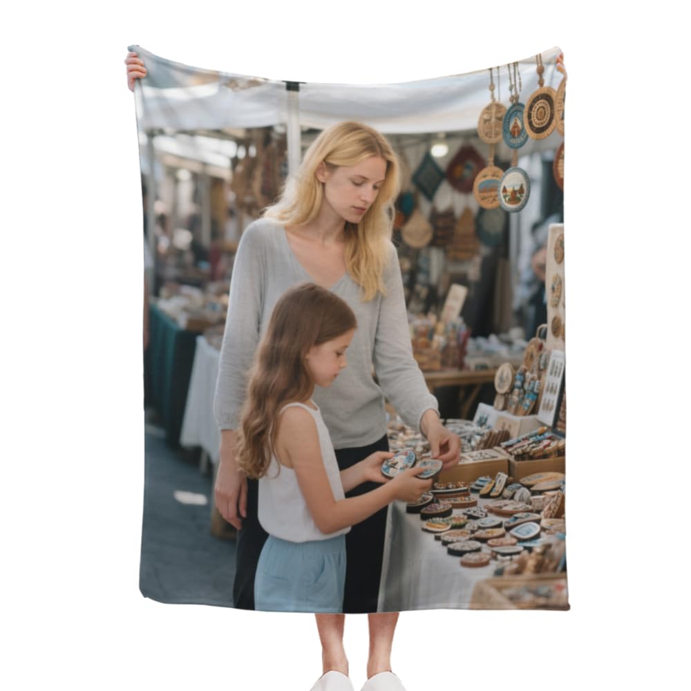 HUKQWX Custom Blanket with Text Picture Collage Customized Throw Blankets Customized Picture Blanket for Christmas Xmas Birthday Anniversary Wedding Valentines Day, 50x60 in