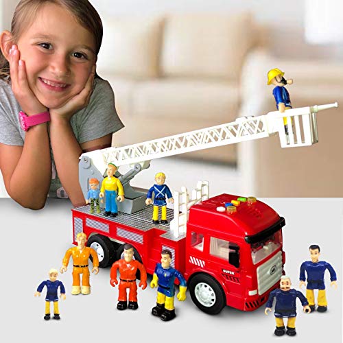 FUNERICA Set of 10 Fireman and Family People Toy Figures | Fireman /Firehouse Toy for Kids | Fireman Party Supplies Figurines