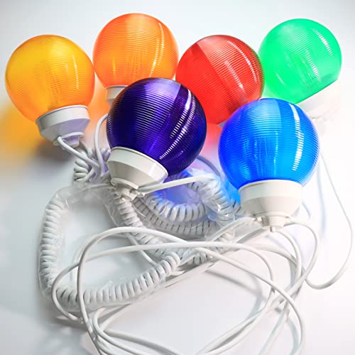 Encoidoz 27.5Ft Outdoor Globe Patio String Lights - 6Pcs Colored 6In Diameter Acrylic Globe Patio Lights With 8Pcs 4W A60 Filament Led Glass Bulbs (2 Spare,Warm White) #TOP3