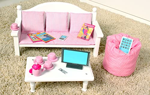 image for Playtime by Eimmie 18 Inch Doll Furniture - Doll Couch & Coffee Table 