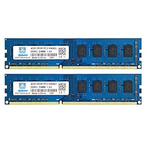 Motoeagle 8GB Kit (2X4GB) 2RX8 PC3-10600U DDR3 1333MHz DIMM RAM 4GB DDR3 10600 PC3 1333 UDIMM CL9 1,5V 240-Pin Desktop PC Arbeitsspeicher