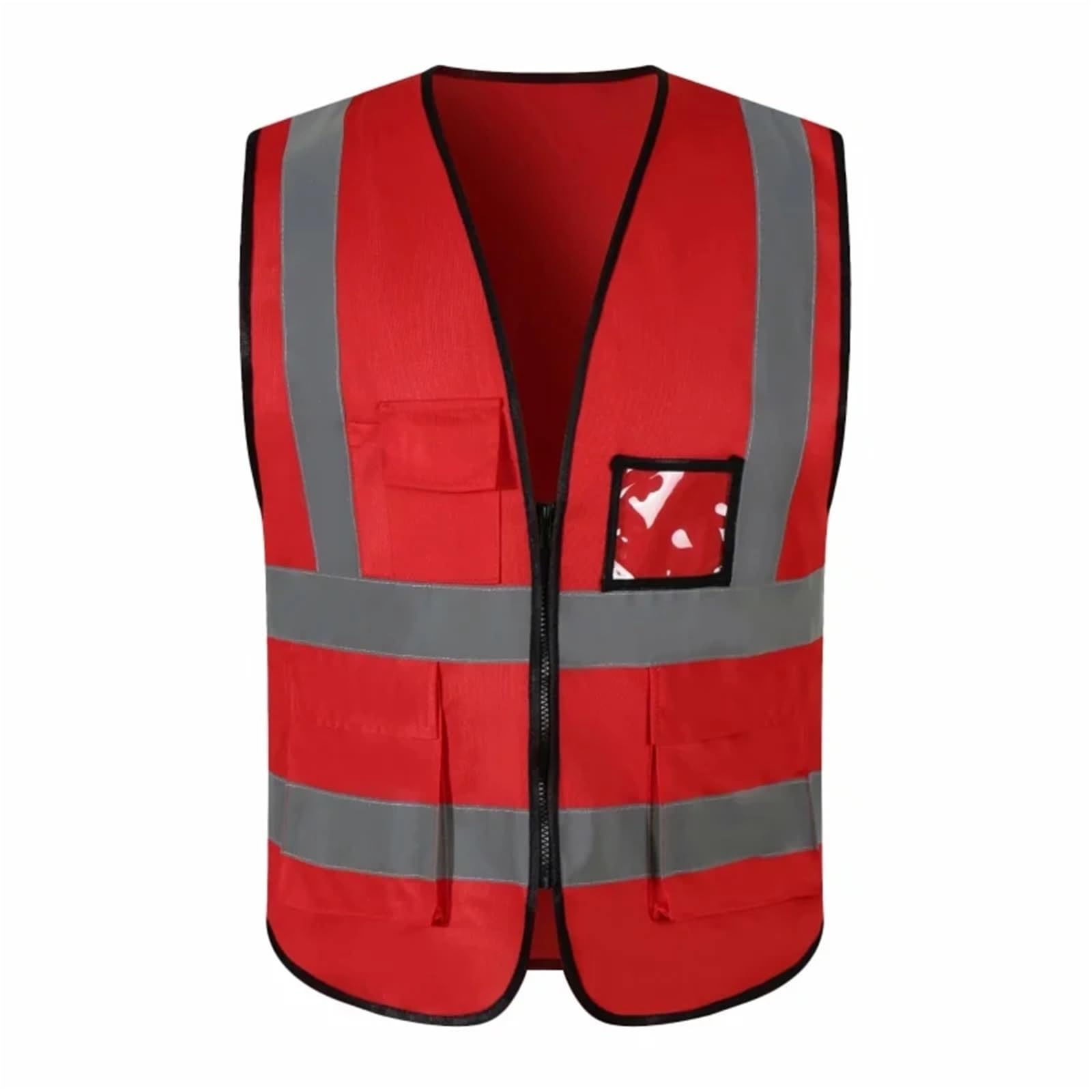 Chaleco Reflectante de Seguridad, Chalecos protección Laboral Alta Visibilidad, Ropa Trabajo, Trajes for Deportes Motociclismo y Actividades al Aire Libre(Red)