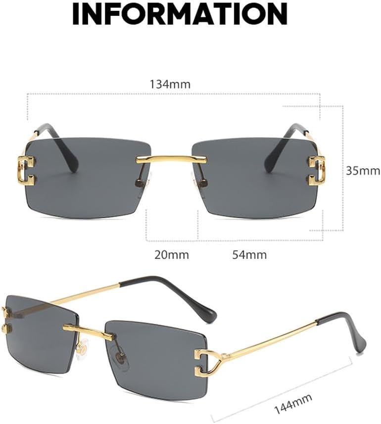 Rimless Sunglasses Women Fashion Glasses With Street Shot Fashionable Sunglasses