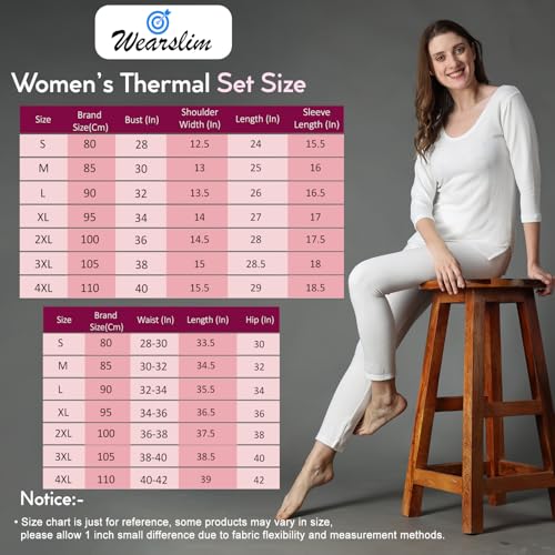 Image of Wearslim Women's Cotton Quilted Winter Lightweight Thermal Underwear for Women Long Johns Set with Fleece Lined Soft Warmer