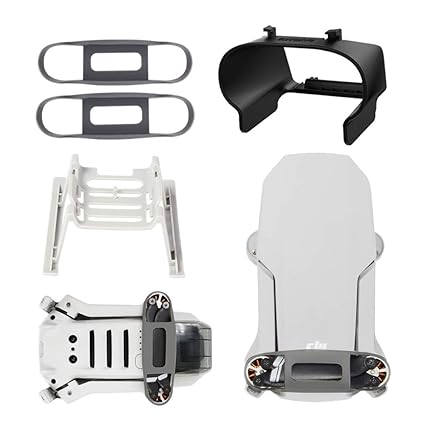 (3-in-1) Accessories kit for DJI Mini 2 & Mavic Mini, Landing Gear Extensions + Lens Sun Hood Cover + Propeller Holder fixator