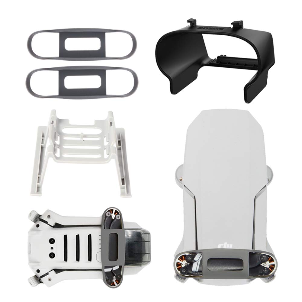 (3-in-1) Accessories kit for DJI Mini 2/Mini SE/Mavic Mini, Landing Gear Extensions + Lens Sun Hood Cover + Propeller Holder fixator