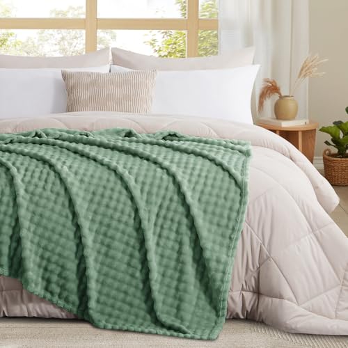 RUIKASI Kuscheldecke Flauschig Grün Bubble Decke - 220x240cm XXL Sofadecke & Couchdecke aus Plüsch… – Ansicht 3