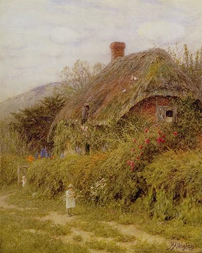 Impression d'affiches Toile Fishing Surrey Helen Allingham décoration murale portrait 60x90