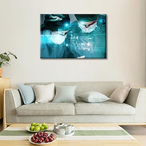 Image of TUMOVO 1 Panels Medical Examination Wall Art Surgery and Medical Wall Painting Clinical Laboratory Wall Art for Living Nosocomium Giclee Print Stretched and Framed Ready to Hang (16 inch Wx24 H)