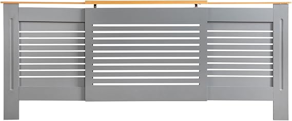 Home Treats Adjustable Radiator Cover | Extendable Heater Cover | Grey Radiator Cover | Radiator Shelf | Living Room Furniture (Adjustable, Grey)