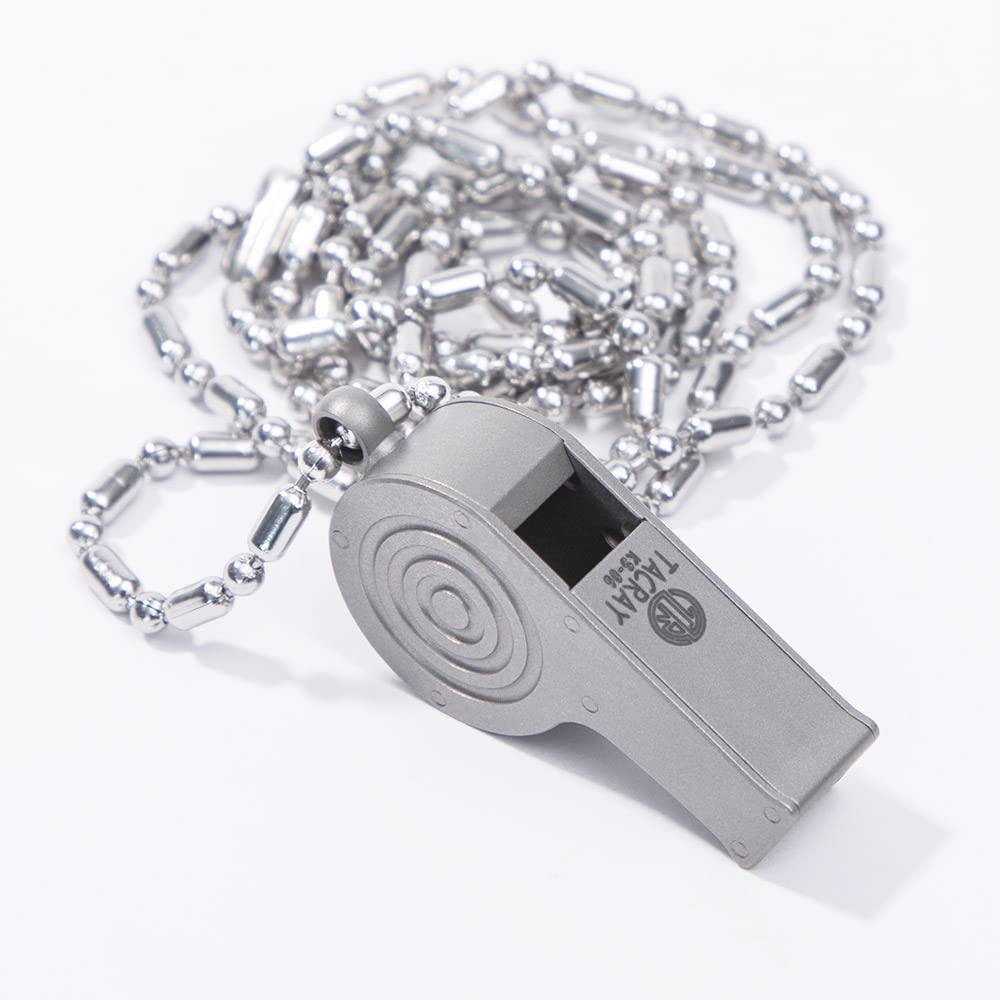 TACRAY Silbatos de emergencia, collar silbato portátil con sonido fuerte de hasta 120 ~ 130 decibelios, para supervivencia de emergencia, ahorro de vidas, senderismo, campamento y entrenamiento de