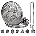 GEAoffice DND Dice Set with Vintage Dragon Pocket Watch Case, Solid Metal Tiny Dice for Tabletop Role Playing Games, Fantasy RPG Gaming & Math Games, Unique DND Gift for Men/Women