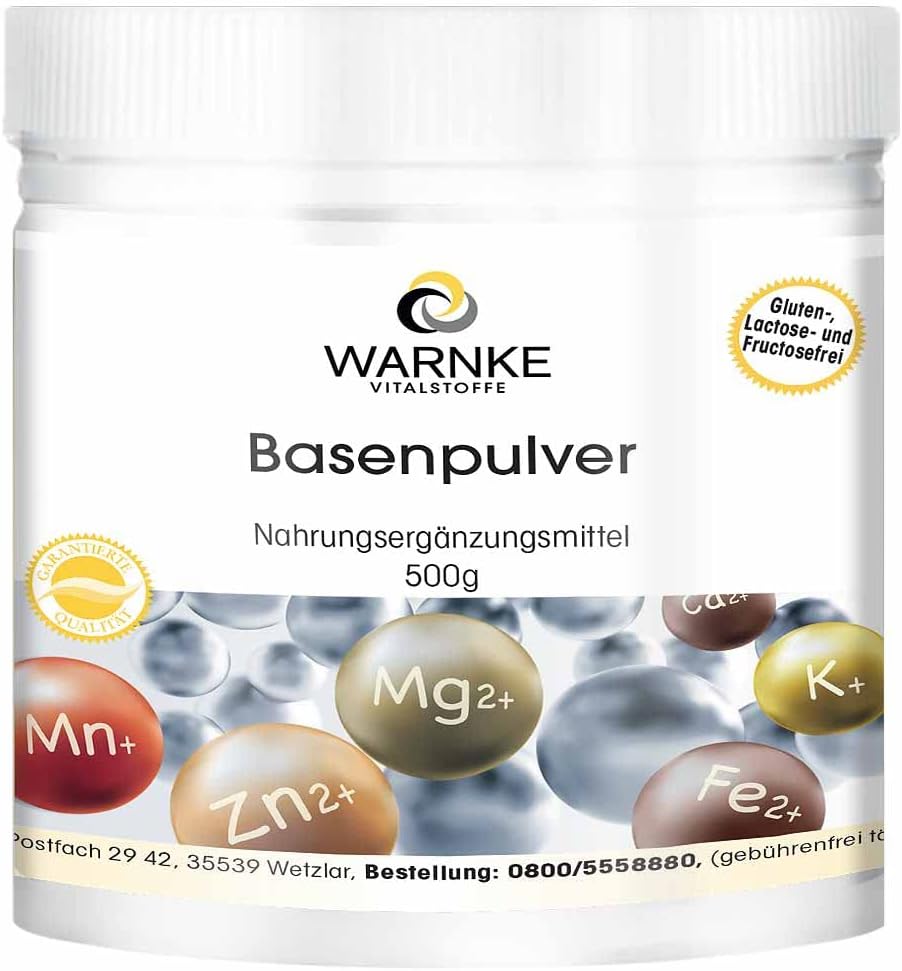 Basenpoeder, 500 g, met 9 mineralen en sporenelementen, zuur-base-huishouden, veganistisch | Warnke Vitalstoffe – Duitse apothekerskwalitei