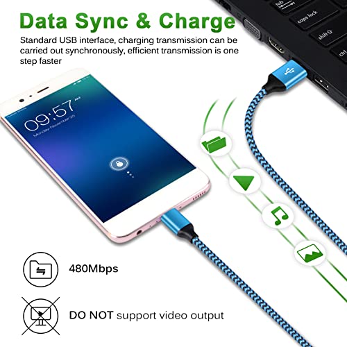 Samsung Phone Charger Cord 3Pack Android Charger Fast Charging Type C Cable for Samsung Galaxy A13 5G/A03s/A14/A54/A15/S24 Ultra/Z Fold5/A52/A23/A32/A53/A71/S23 FE/S21/S10,iPhone 15,Moto G6,LG Stylus6 - Thumbnail 2