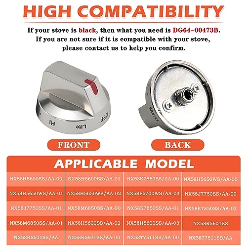 image for TOMOON DG64-00473A Stove Knobs for Sam-Sung Stainless Steel Gas Range 