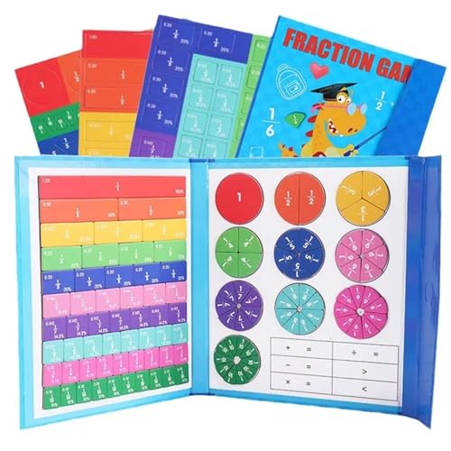 Quebra-cabeça de fração magnética Montessori para crianças, quebra-cabeça educacional de fração magn