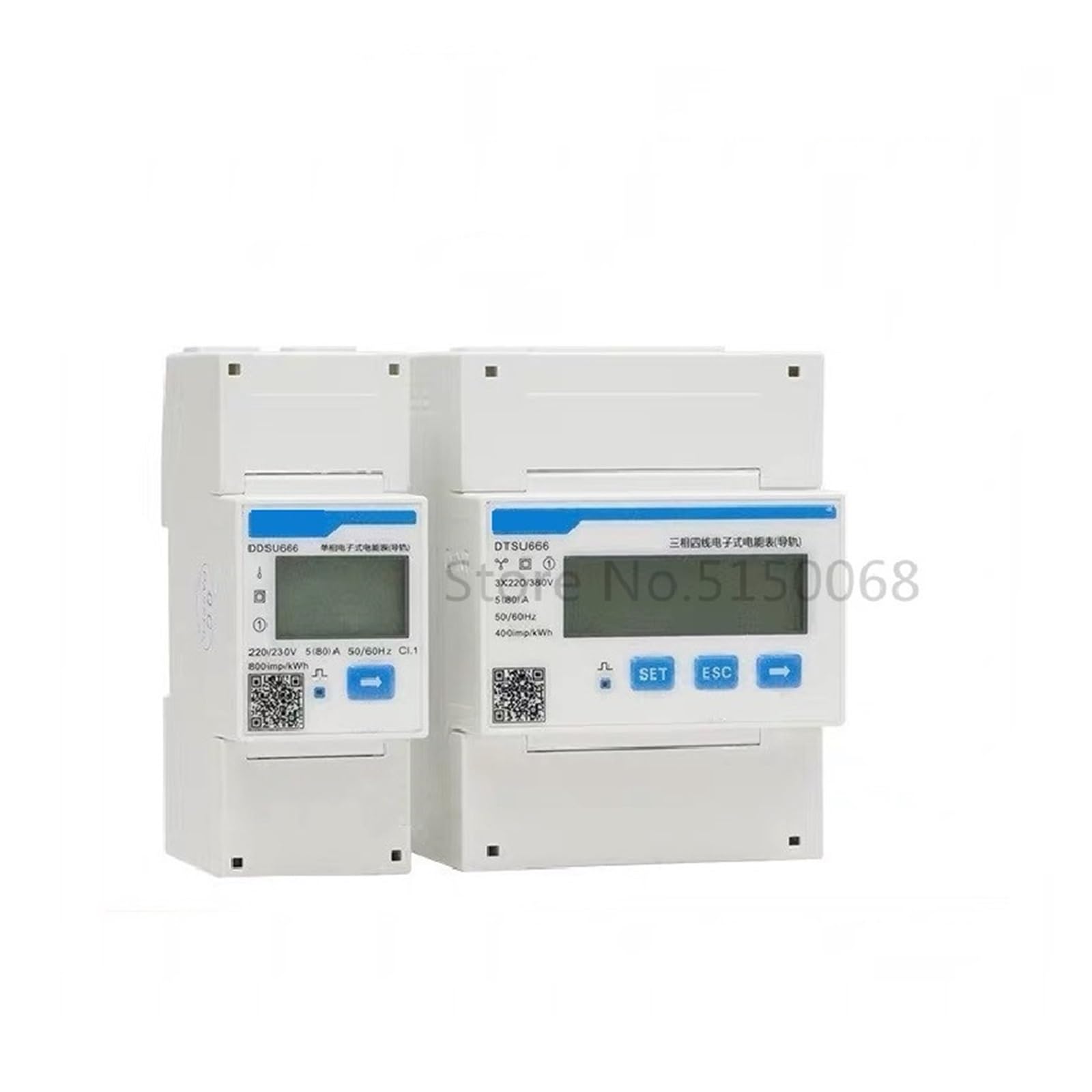 DDSU666 DTSU666 80A Single Three Phase MODBUS RS485 Bi-directional Smart Energy Power KWH Electric Solar Meter Wattmeter(DTSU666-CT 100-5A)
