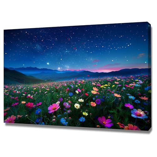 Tableau decoration murale salon paysage moderne en toile encadrée 70x100