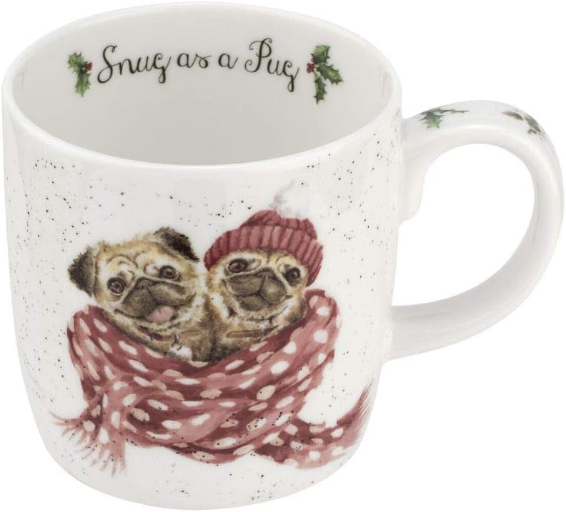 Puggy Wuggie Mug | Wooster Wrendale: A Delightful 14 oz of Bone China Bliss!