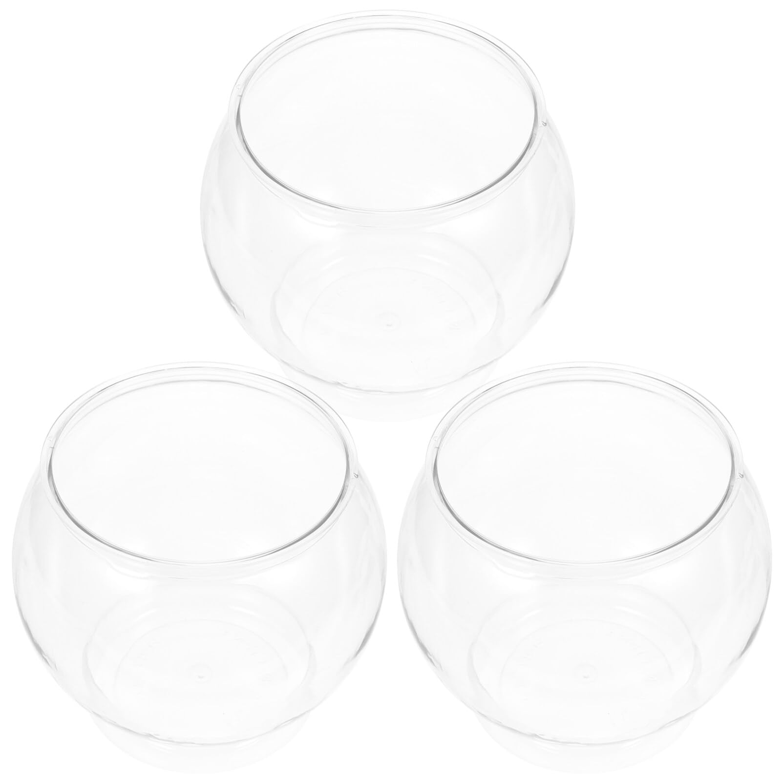 Alipis Pecera De Plástico De 3 Piezas Pecera De Oro Transparente Irrompible Pequeña Pecera Betta Pecera Redonda De Escritorio Pecera Multiusos para Pecera Pecera para Beber Porta Dulces
