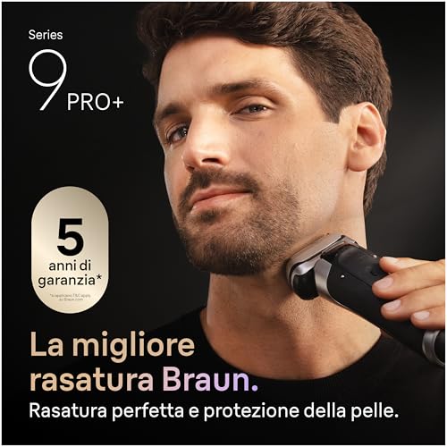 Braun Serie 9 PRO + Rasoio Elettrico Barba, Wet&Dry, 5+1 Lame Di Precisione Ultra Sottili, Regolabarba Uomo, Rasoio Barba, 60 Min Utilizzo, Stazione Di Pulizia SmartCare 6in1, Serie 9665cc, Grafite - Immagine 2