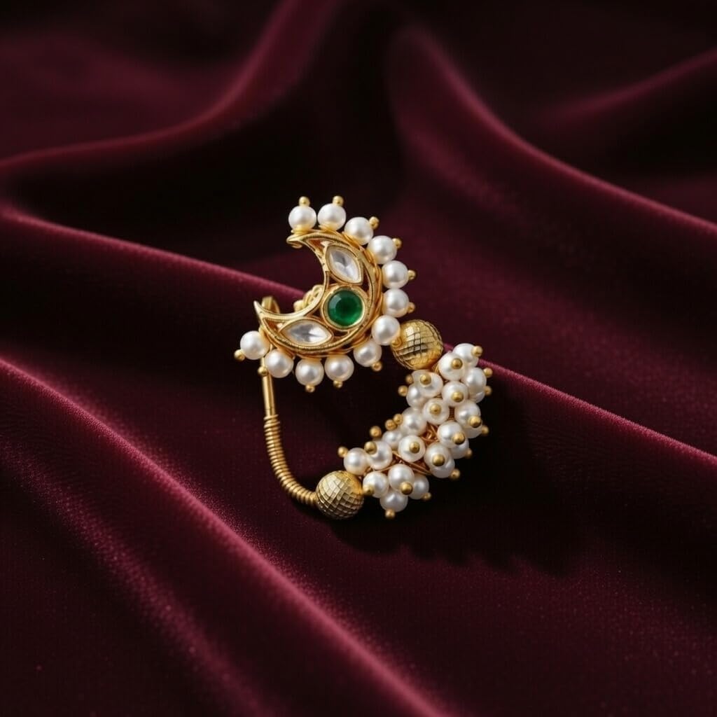 Efulgenz Indian Jewelry Nath Nathani Fake Nose Ring Pin Stud for Women