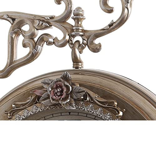 ROROLL Orologio da parete bifacciale, Orologio da parete europeo retrò soggiorno silenzioso orologio americano doppio mecanismo reloj pared home decor DF50WC(Style 1,16 inches)