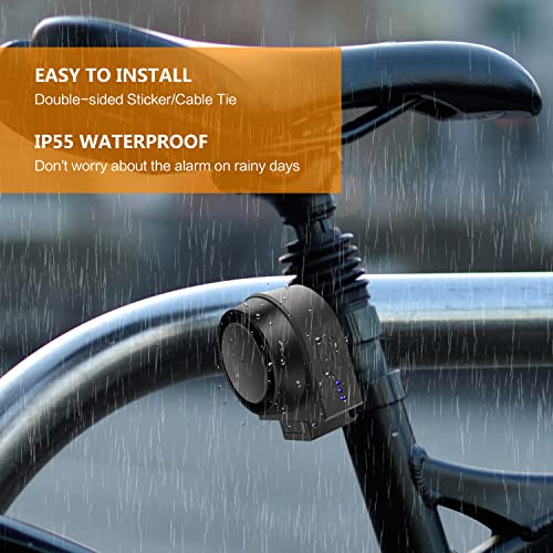 Bike Alarm with Remote USB Charging 115dB Anti-Theft Vibration Sports Bike Alarm IPX5 Waterproof Vehicle Security Alarm System for Bike Motorcycle Electric Scooter - Image 6