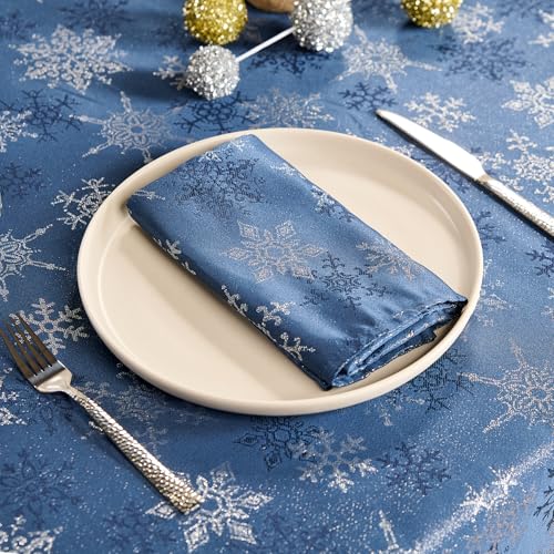 Servilletas de Tela Kadut Navidad Azul y Dorado 17x17 Pulgadas miniatura 1