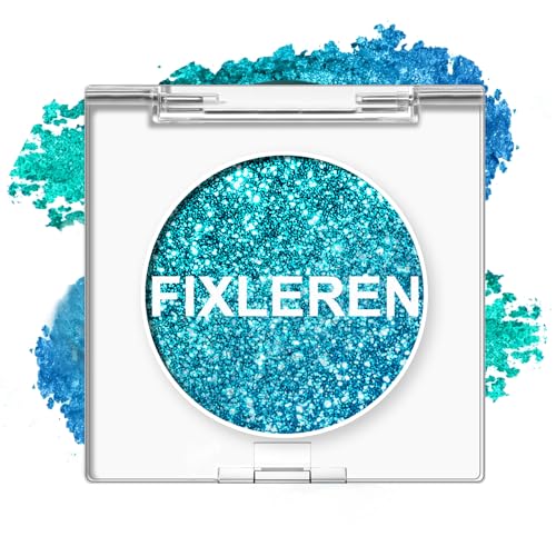 Fixleren - Palette di ombretti con glitter, effetto illuminante, camaleonte, cangianti, a lunga durata, consistenza morbida, trucco per palcoscenico e feste, blu-10