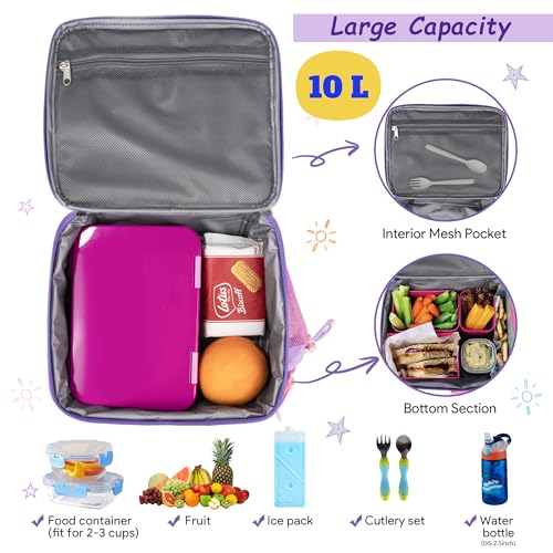 INSMEER Lancheira Termica Infantil, Lancheira Para Meninas E Meninos - Tecido Durável E Resistente À