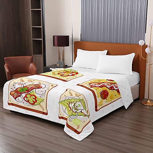 Odot Colcha Bouti de Verano, 3D Tigre Estampado Suave Microfibra Multiusos Cubrecama Lavable Acolchada Edredón Manta para Cama de Infantil Individual Matrimonio (200x230cm,Pan de Molde)