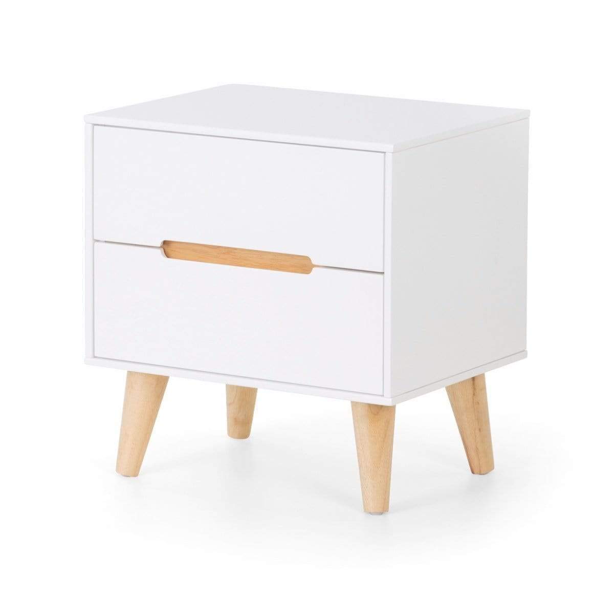 Alicia Two Drawer Bedside - White