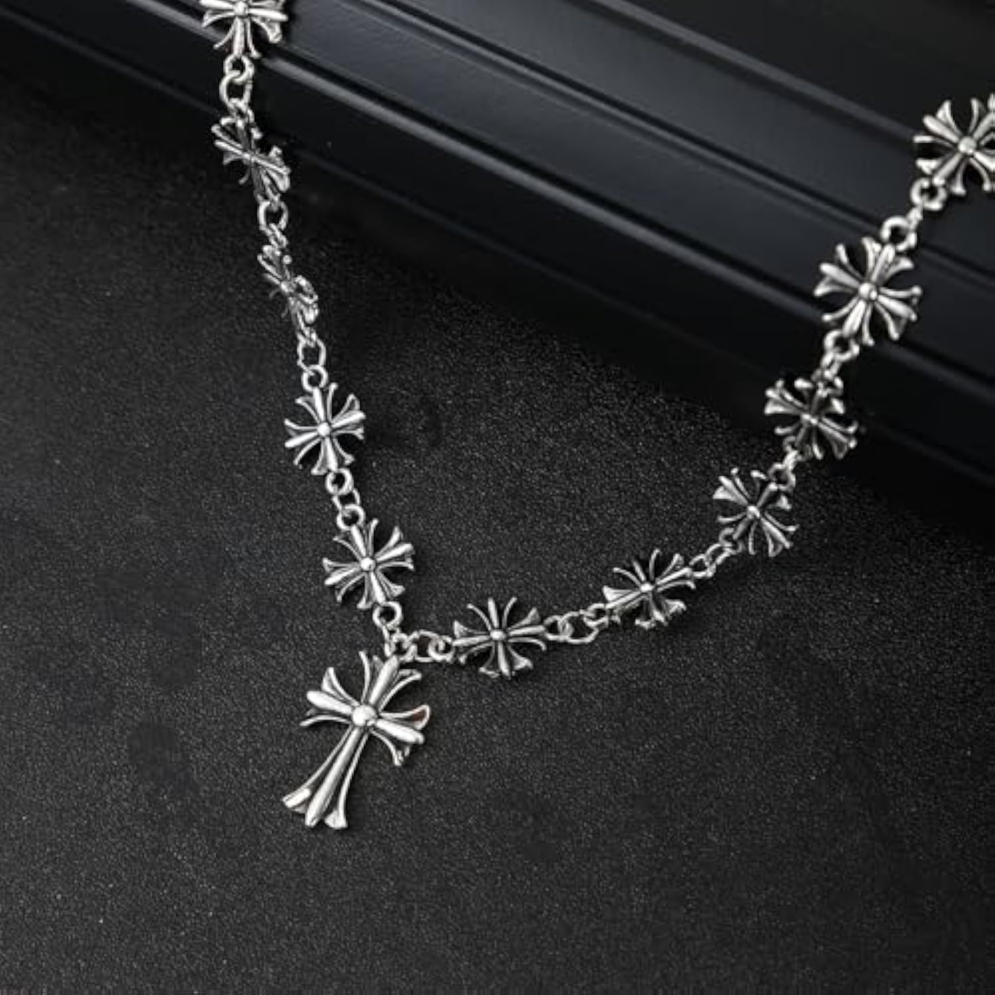 Men's Gothic Cross Chain Necklace, Stylish Accessory