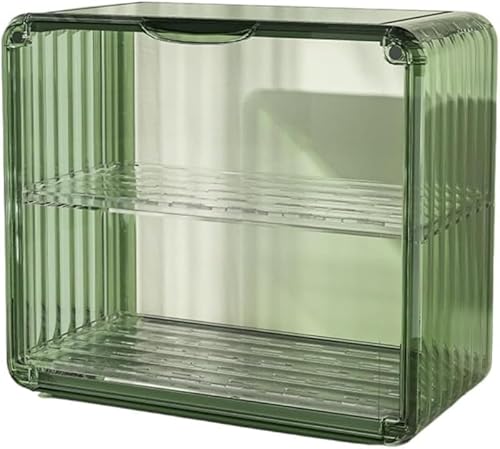 Rutexc ミニ食器ラック アクリル扉付き 防塵機能 大容量 一人暮らし用 組み立て済み仕様