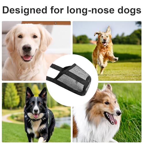 Maulkorb für Große Hunde, Dog Muzzle, Giftköderschutz Hund, Fressschutz Hund, Atmungsaktives Netz, mit Verstellbaren Trägern Geeignet für Kleine Mittlere und Große Hunde