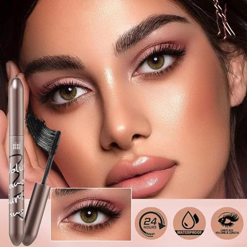 Mascara Thick Mascara Brown Three Dimensional and Long Smooth&Long-lasting Waterproof Sweat-proof Not Easy To Smudge Thick&Curled Long False Eyelash Effect Mascara Bright Eyes Electric Eyes(Brown) - Image 5