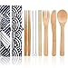 2 Juegos de Cubertería de Bambú Reutilizable Juego de Cubiertos de Viaje, Cubiertos Madera Ecológicos, Set Cubiertos para Camping, Aptos para el Uso Diario, Viajes, Acampar