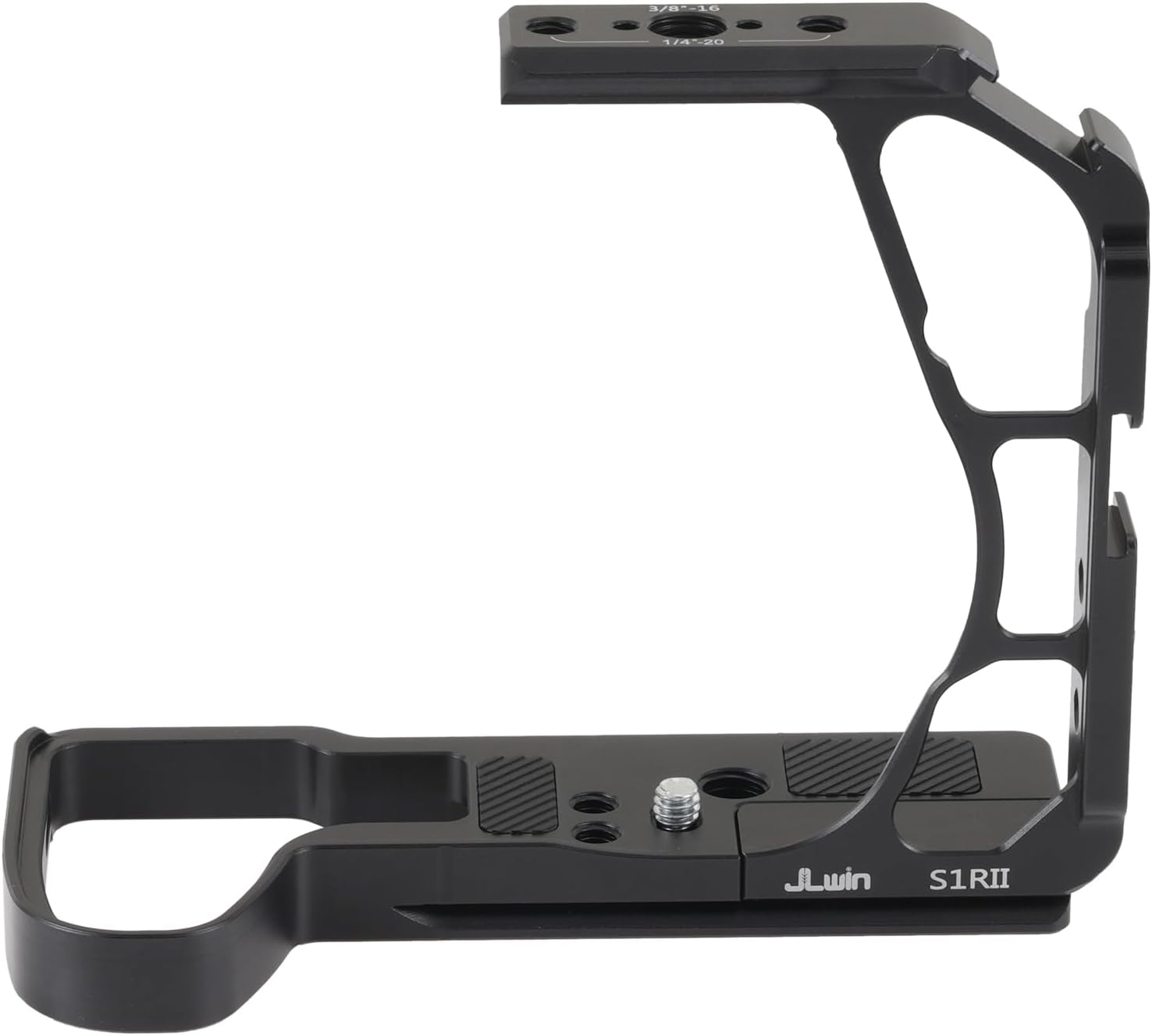 Half Camera Cage for Panasonic LUMIX S1R II / S1 II / S1 IIE, Built-in Arca-Swiss Quick Release Plate, NATO Rail, Cold Shoe, 1/4"-20 & 3/8"-16 Threaded Holes for Tripod Gimbal Stabilizer