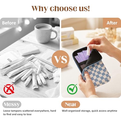 Image of 2PCS Tampon Holder Zipper Pouches Portable Period Bags