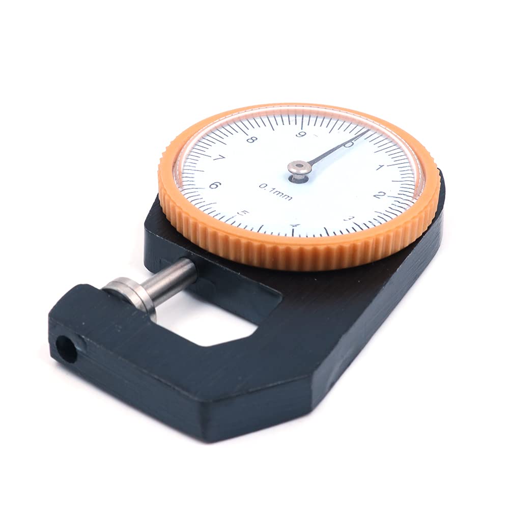 Utoolmart Jauge D'Épaisseur à Cadran Précis 0-10mm Tête Plate - Outil De Mesure Idéal Pour Papier, Cuir, Tissu, Film Et Fil