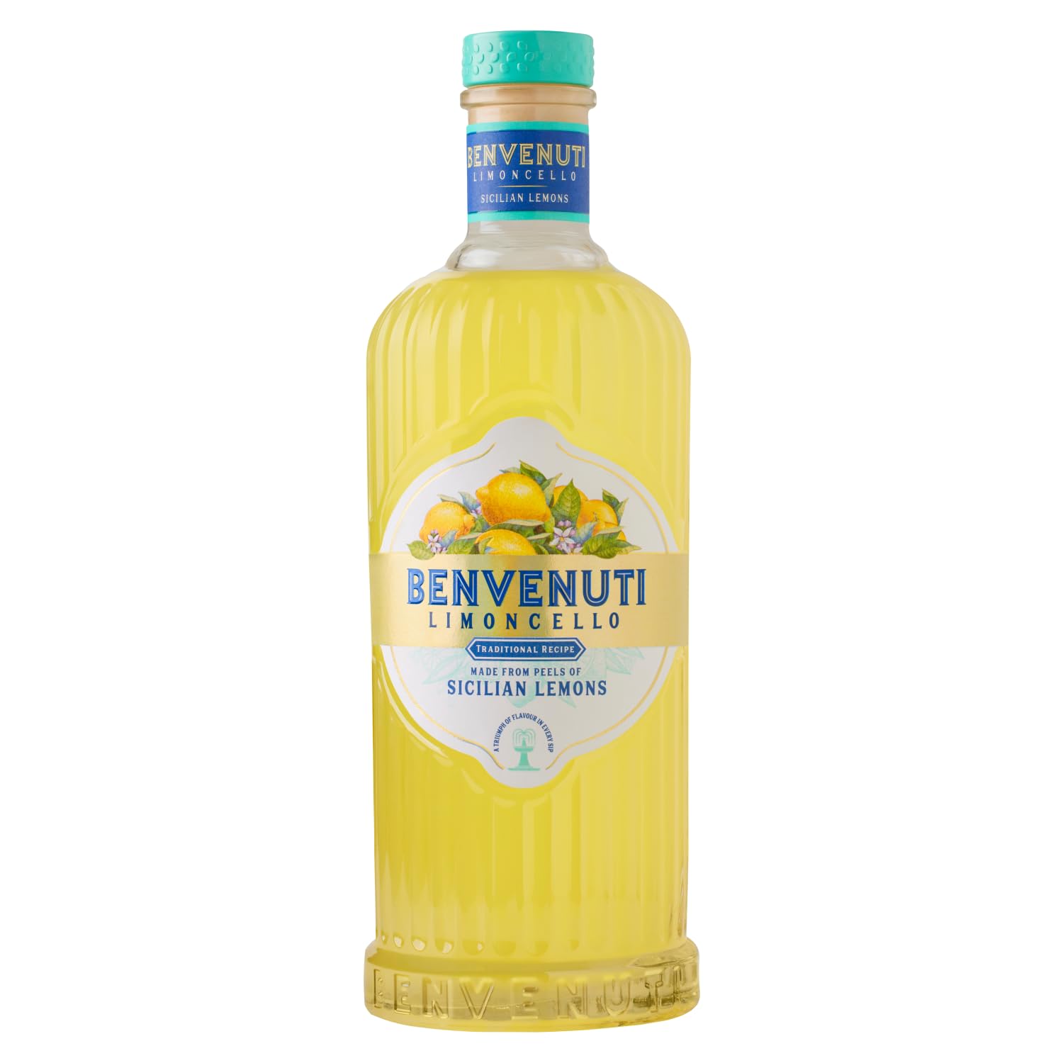 Limoncello Benvenuti 50cl – Sicilian Lemon Liqueur – Natural Ingredients – No Artificial Colourings, or Flavourings – 28% ABV