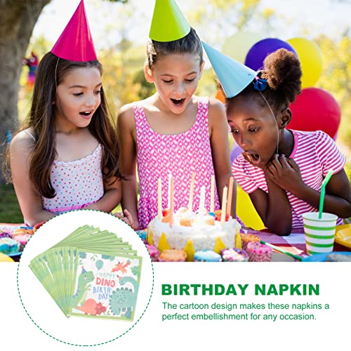 jojofuny Guardanapos de dinossauro de 200 folhas de papel para crianças guardanapos de aniversário d