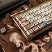 OHY XVX MOA Profile Japanese Fuji Mountain Theme PBT Keycaps Set, 140-Key Coffee & Cream Custom Keycaps for US Layout Mechanical Keyboards (Brown/Beige Design with Key Puller)